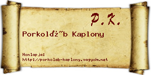 Porkoláb Kaplony névjegykártya